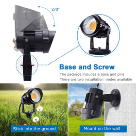 SUNVIE six-pack 12W landscape lights brightening paths and patios.