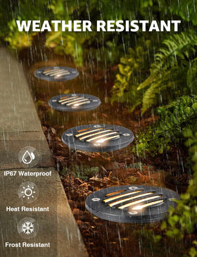 SUNVIE warm white 3000K landscape light creates inviting nighttime ambiance.