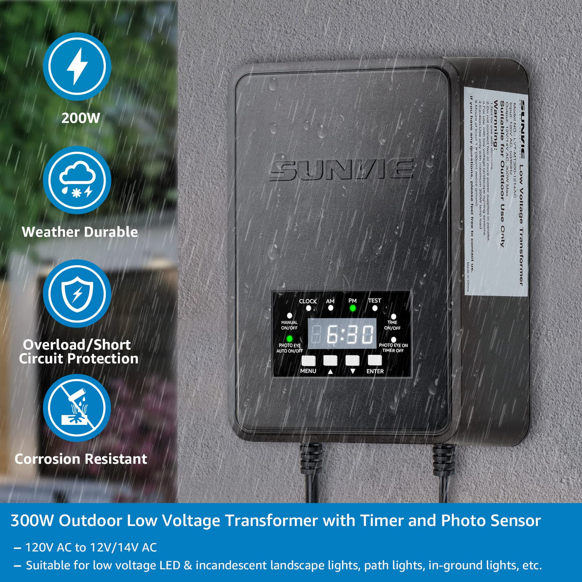 SUNVIE weatherproof and durable for year round outdoor use.