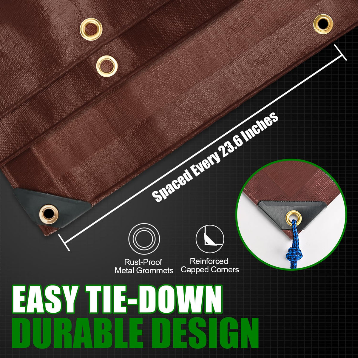 Sunvigor tarp all-weather seams seal out moisture and sun