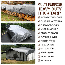 Sunvigor tarp covering boat or trailer for protected storage
