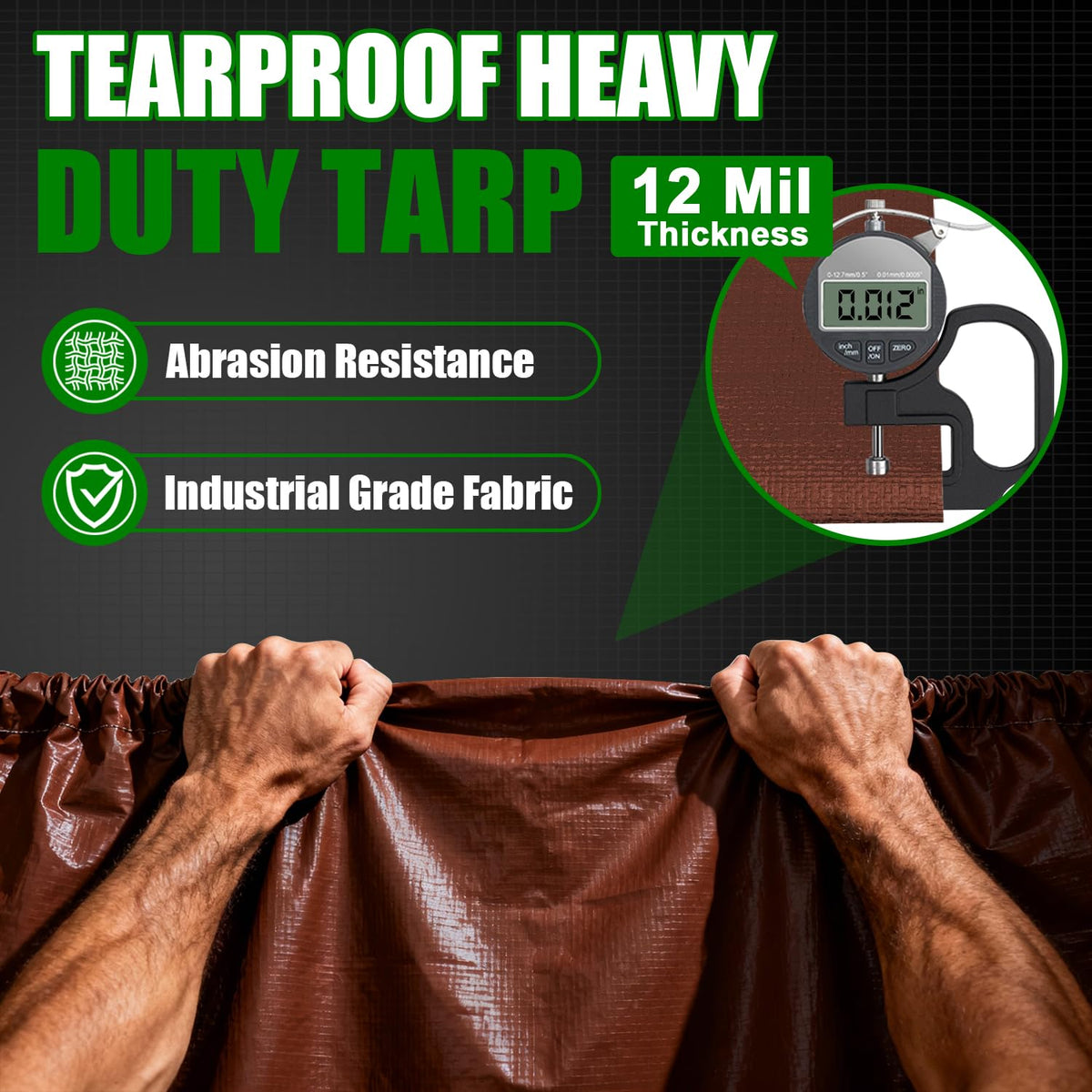 Sunvigor tarp brass grommets corners enable secure tie-downs
