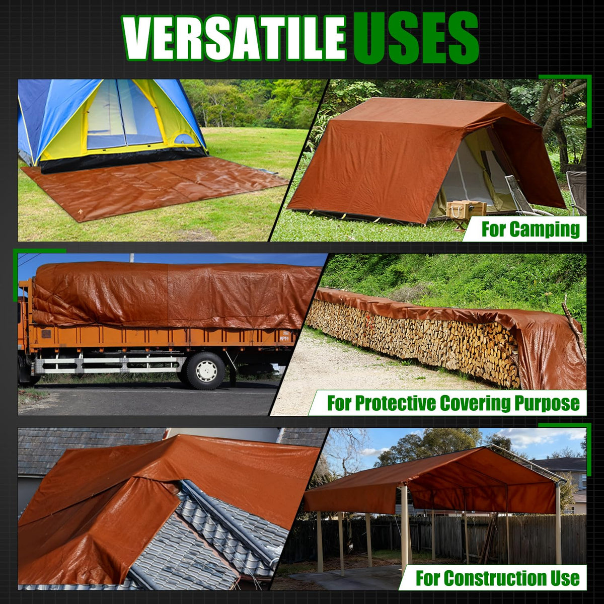 Sunvigor tarp camping canopy setup offers portable shelter