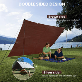 Sunvigor tarp with reinforced corners and grommets for secure tie-downs