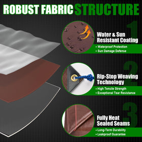 Sunvigor tarp heavy-duty 12mil demonstrates durable, wind-resistant performance