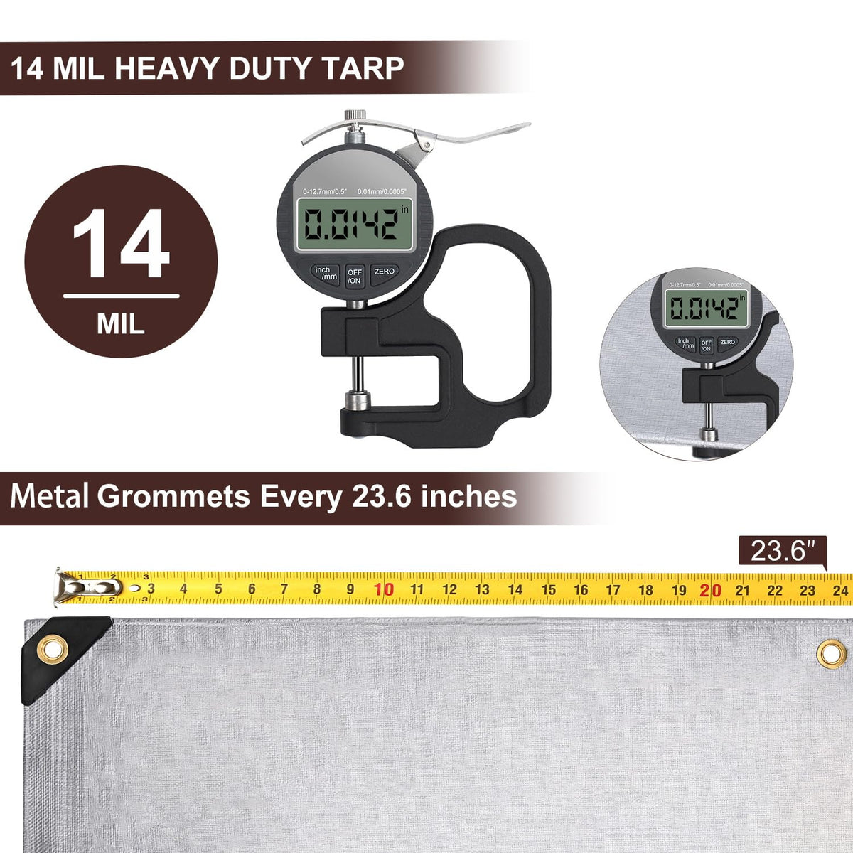 Sunvigor heavy-duty 14mil tarp with robust durability for equipment