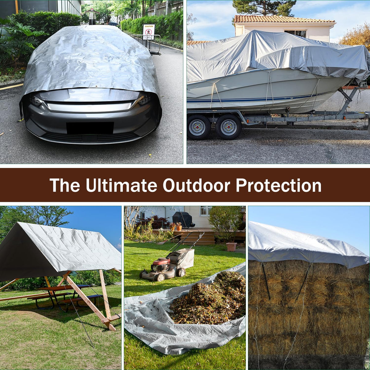 Sunvigor tarp used for camping, patios, and outdoor furniture protection