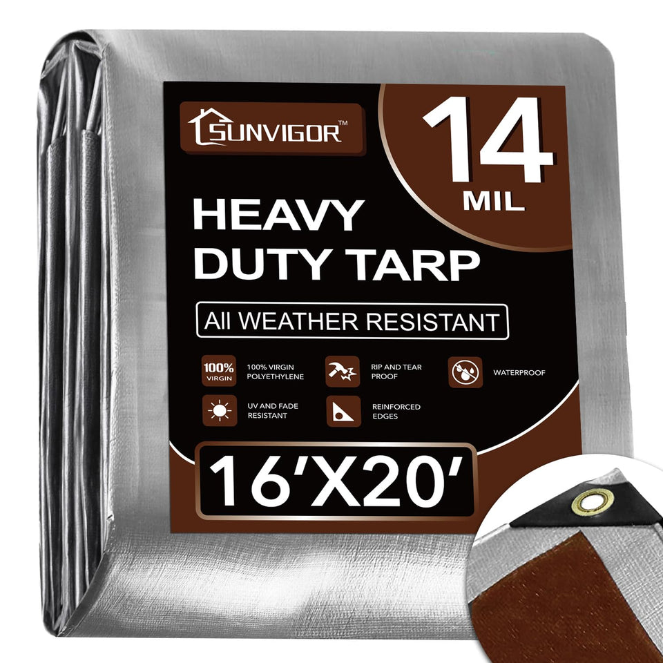 Sunvigor tarp waterproof 16x20ft shielding outdoor gear from rain