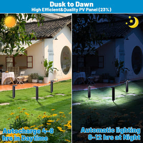 Sunvivo Solar Pathway Light operating from dusk to dawn using solar energy