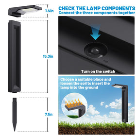Sunvivo Solar Pathway Light installation with a ground stake in lawn
