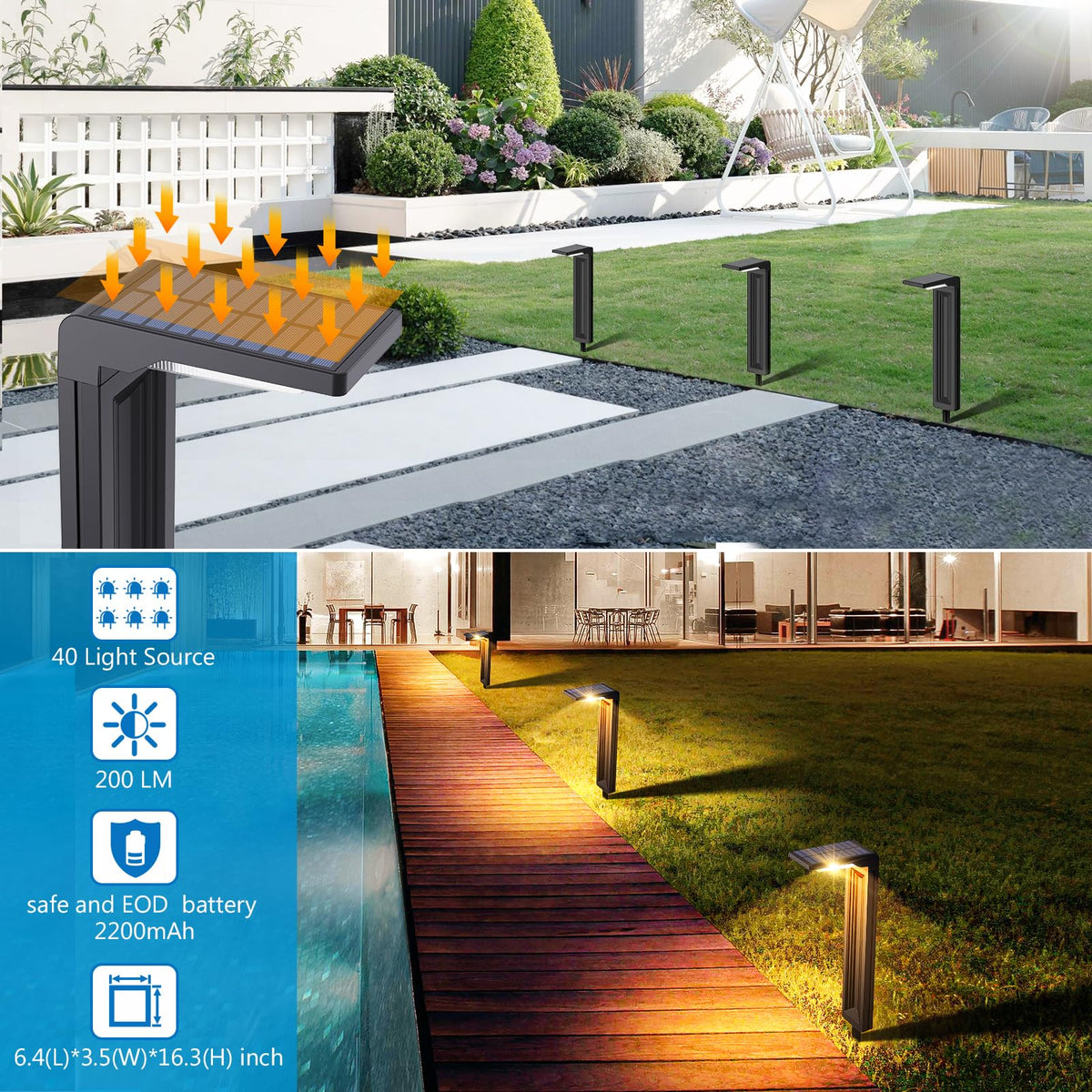 Sunvivo Solar Pathway Light with IP65 waterproofing for outdoor durability