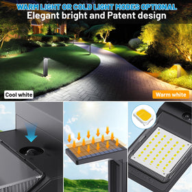 Sunvivo Solar Pathway Light showing warm and cool mode options for ambiance