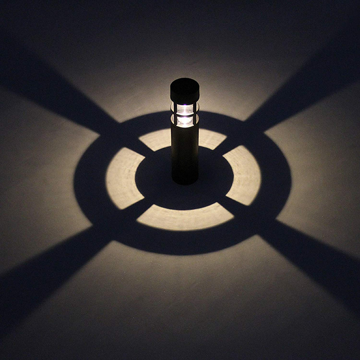 SUNWIND solar bollard light backyard provides decorative yet practical illumination.