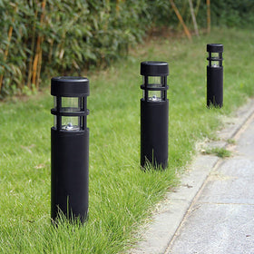 SUNWIND solar bollard light pathway enhances borders with automatic night glow.