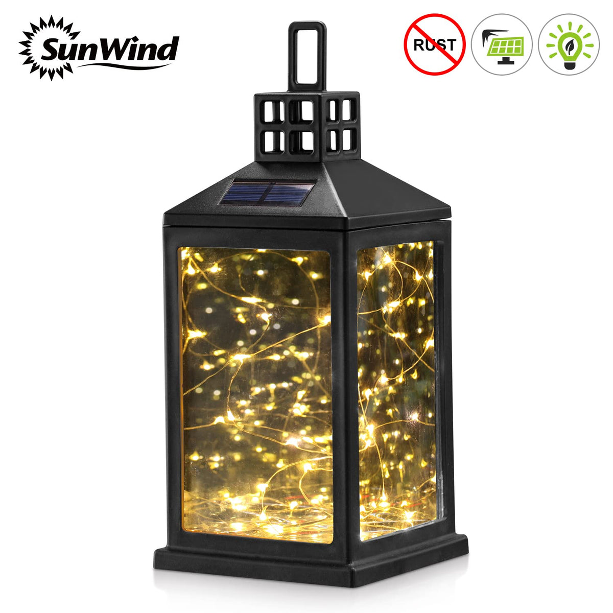SUNWIND warm-white-leds-solar-lantern delivers soft glow for evening parties