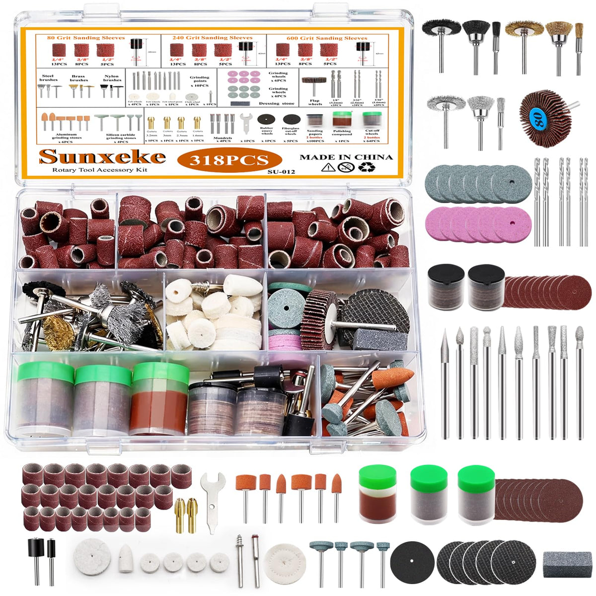 Sunxeke 318PCS sanding drum in use for smooth wood finishes