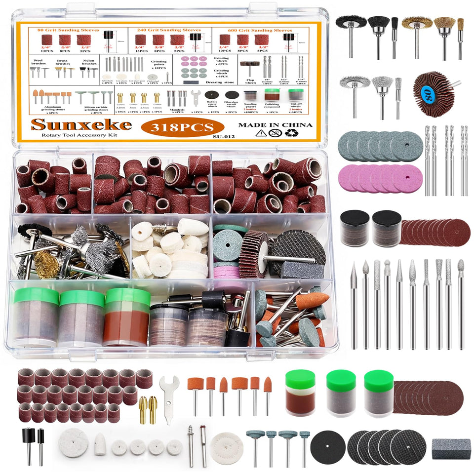 Sunxeke 318PCS sanding drum in use for smooth wood finishes