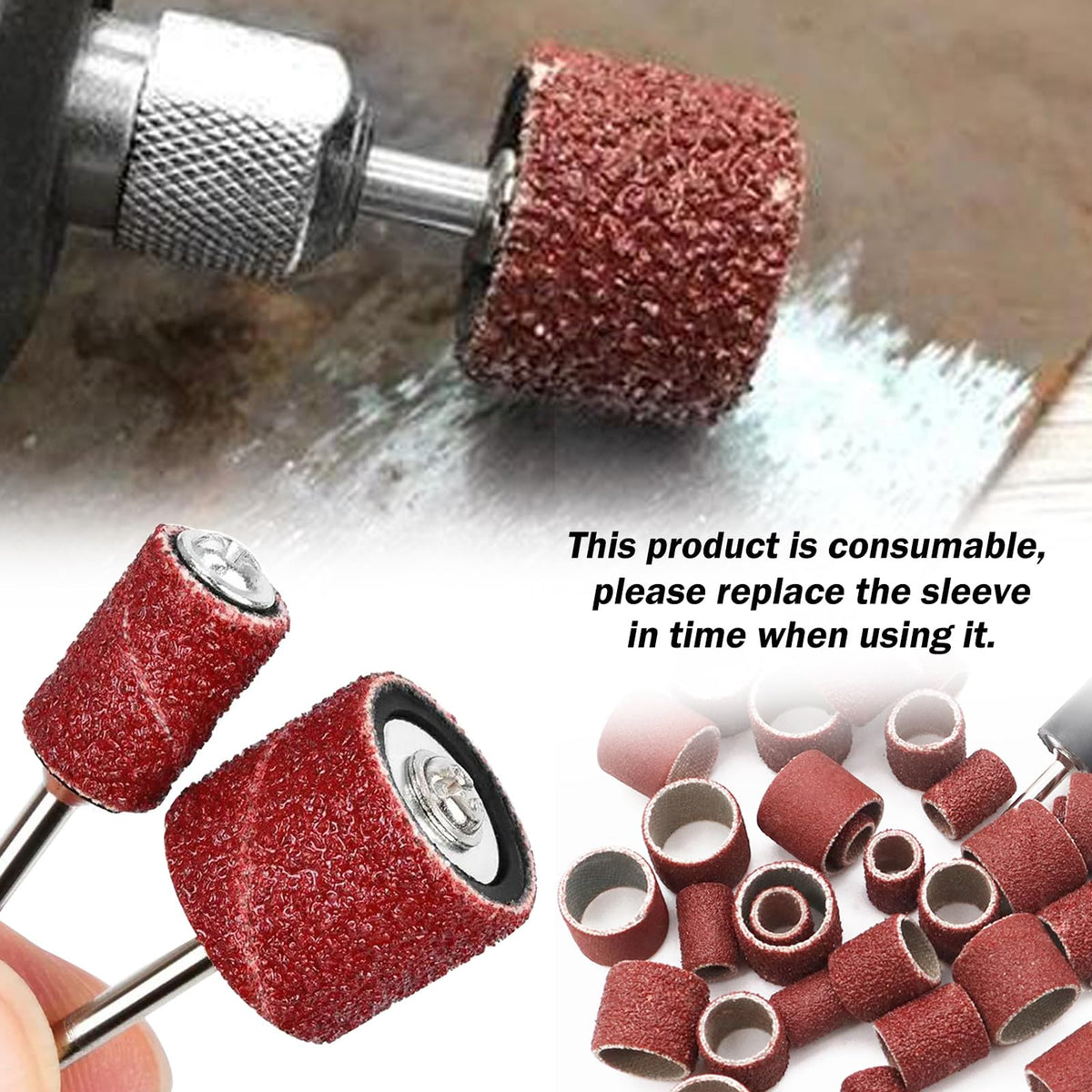 Sunxeke eighth-inch shank fits most rotary tools.