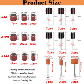 Sunxeke four rubber sanding drums with one quarter inch shank for stable sanding