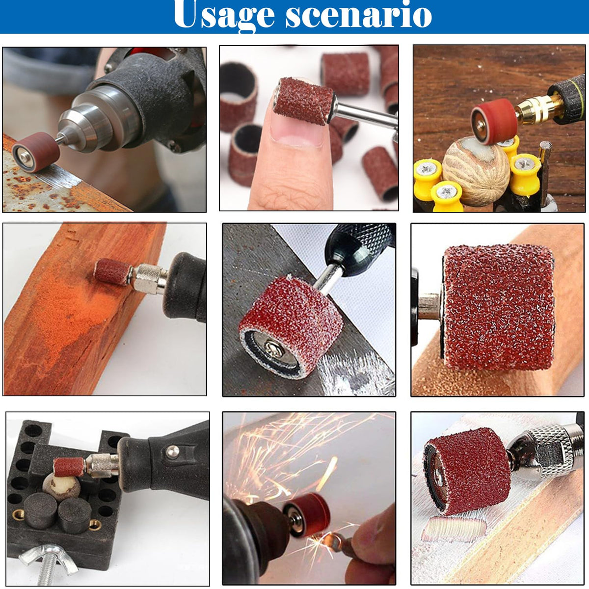 Sunxeke sanding drums 400 grit fine finish for polishing plastics and metals