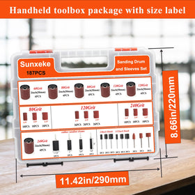 Sunxeke sanding sleeves 150-piece set for versatile projects