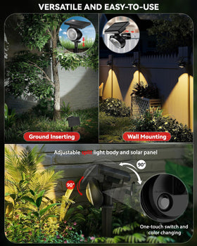 Sunyardlux monocular solar spot light ground stake installation on lawns.