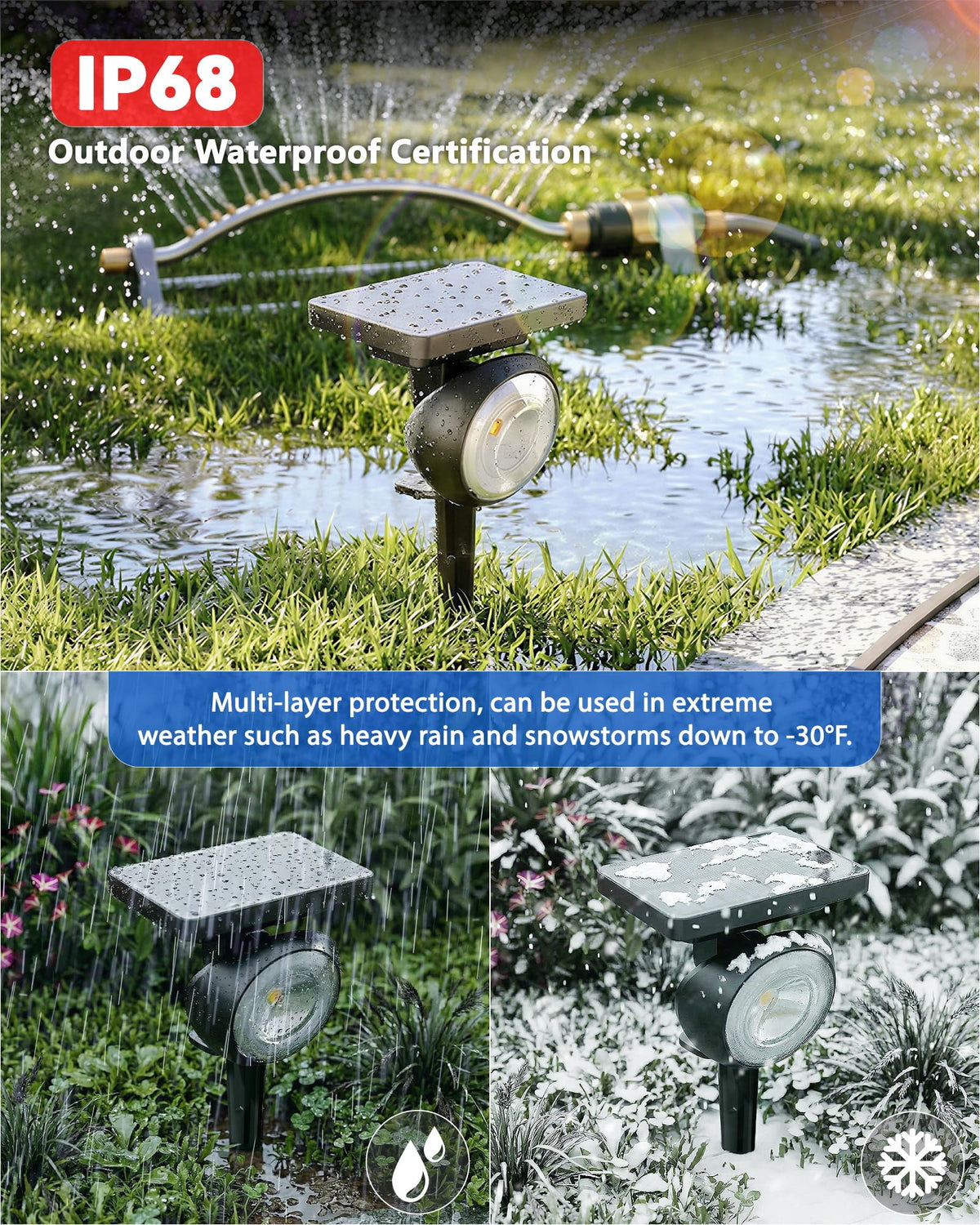 Sunyardlux monocular solar spot light IP68 waterproof design withstands weather.