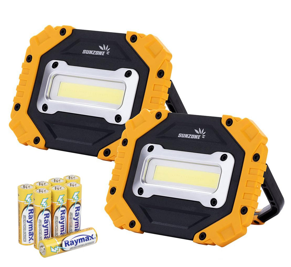 Sunzone portable LED work light two-pack for camping and repairs.