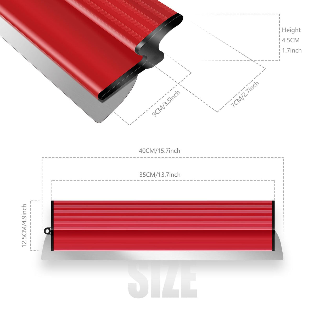 Suokoun 0.38mm stainless steel blade delivers durable, precise smoothing on drywall and plaster.