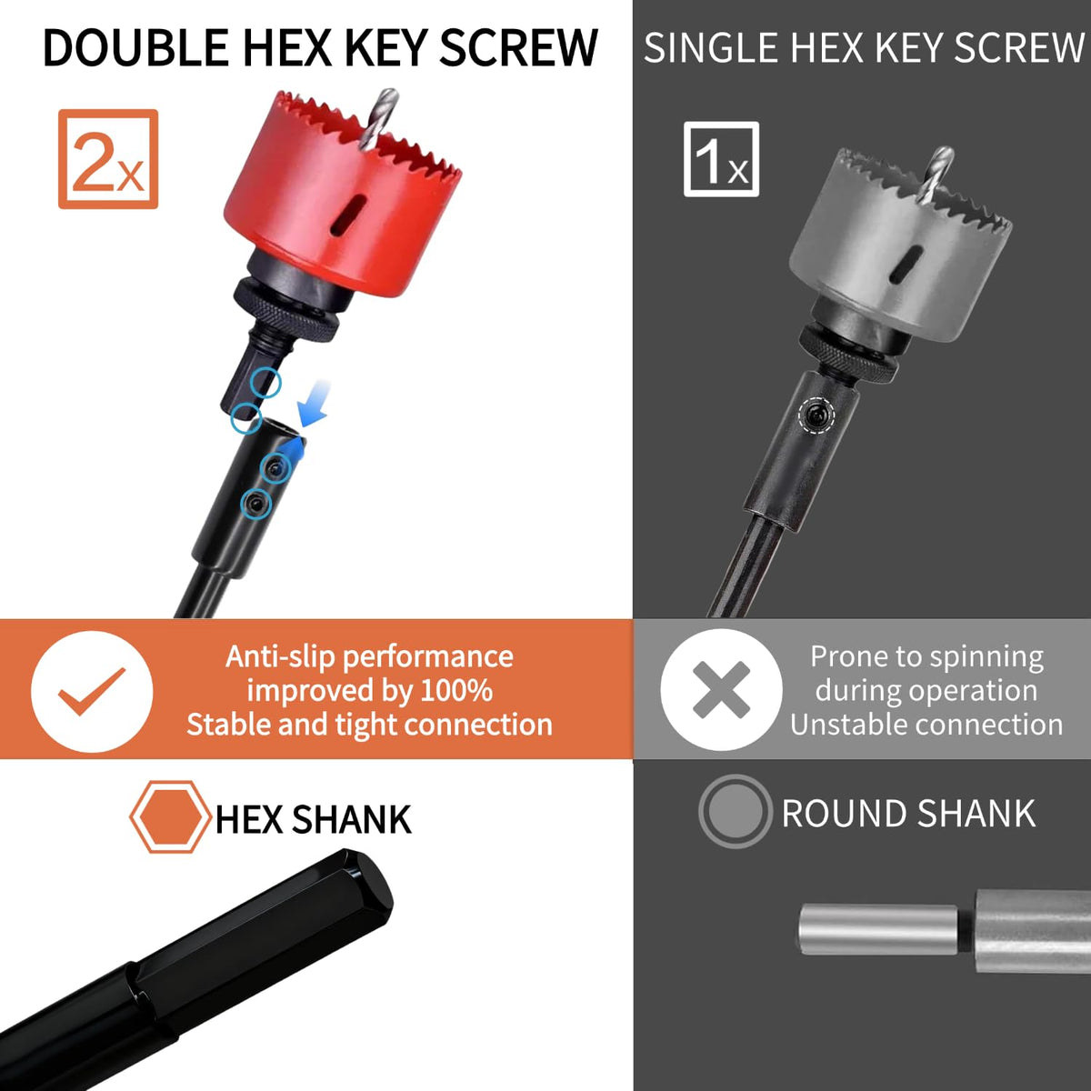 SUOWEEI universal 3/8in hex shank adapter fits many tools.