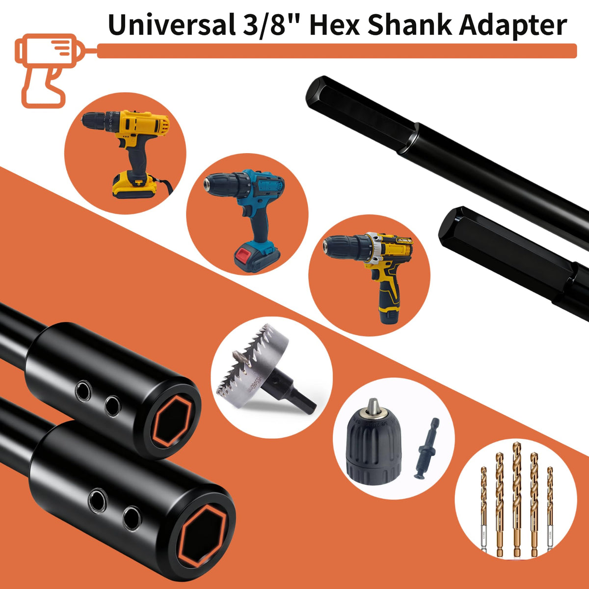 SUOWEEI anti-slip design keeps bits secure during heavy-duty drilling.