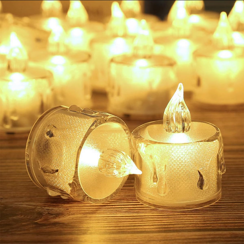 SupBri crystal LED tealight candles in a 24-pack for romantic decor.