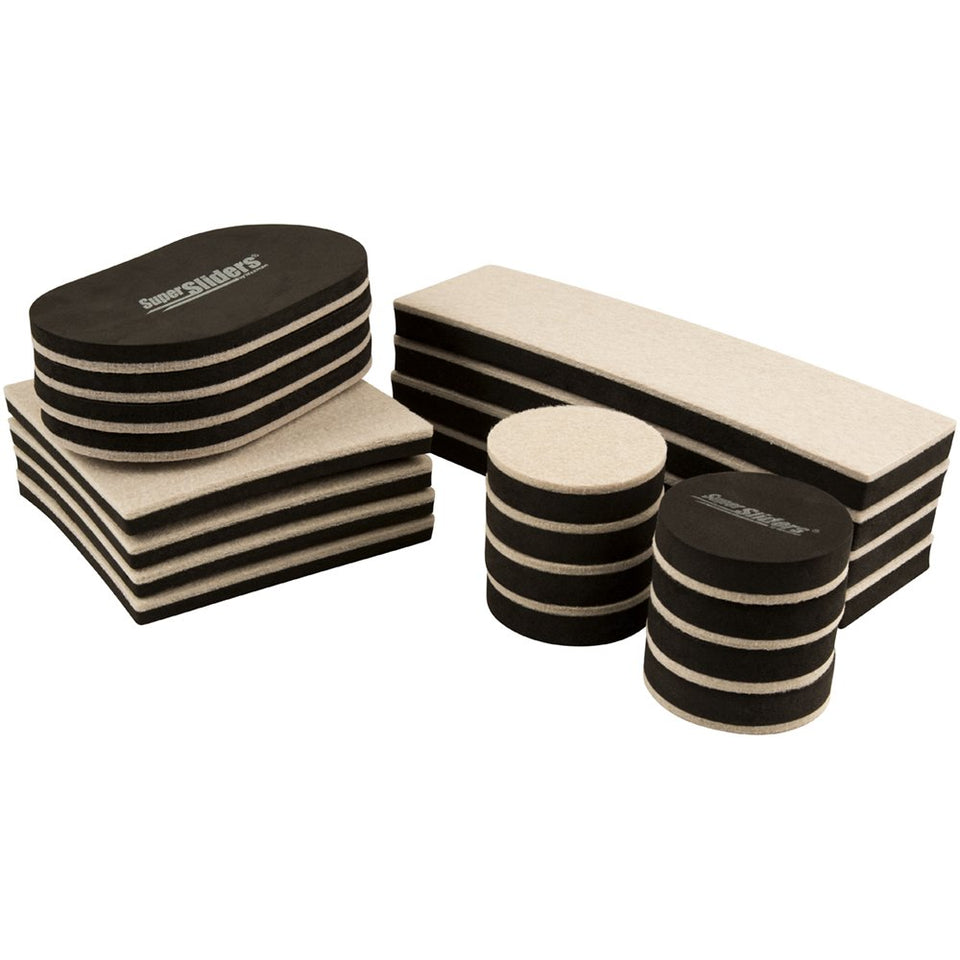 Super Sliders 9-in rectangle pads glide smoothly on hardwood floors, protecting surfaces