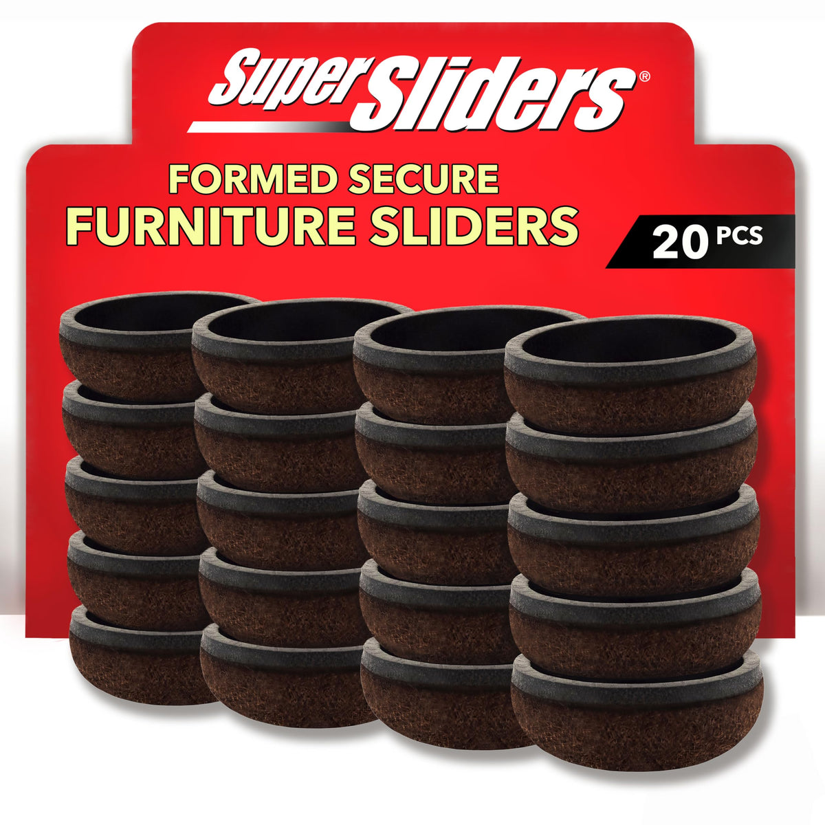 Super Sliders 1-inch round slider gliding on hard floors reduces scratches