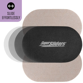 Super Sliders oval bookcase slider protects surfaces during cleaning.