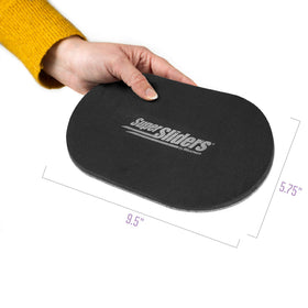 Super Sliders oval table slider enables quick rearrangement with stability.