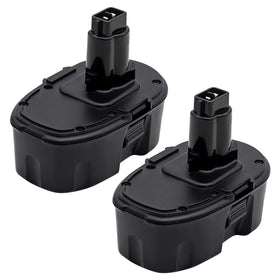 SupeRakita 18V battery front view for DeWALT tools, high capacity.