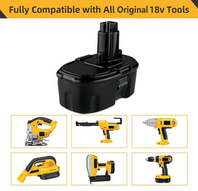 SupeRakita 18V battery in use powering DeWALT cordless tools.
