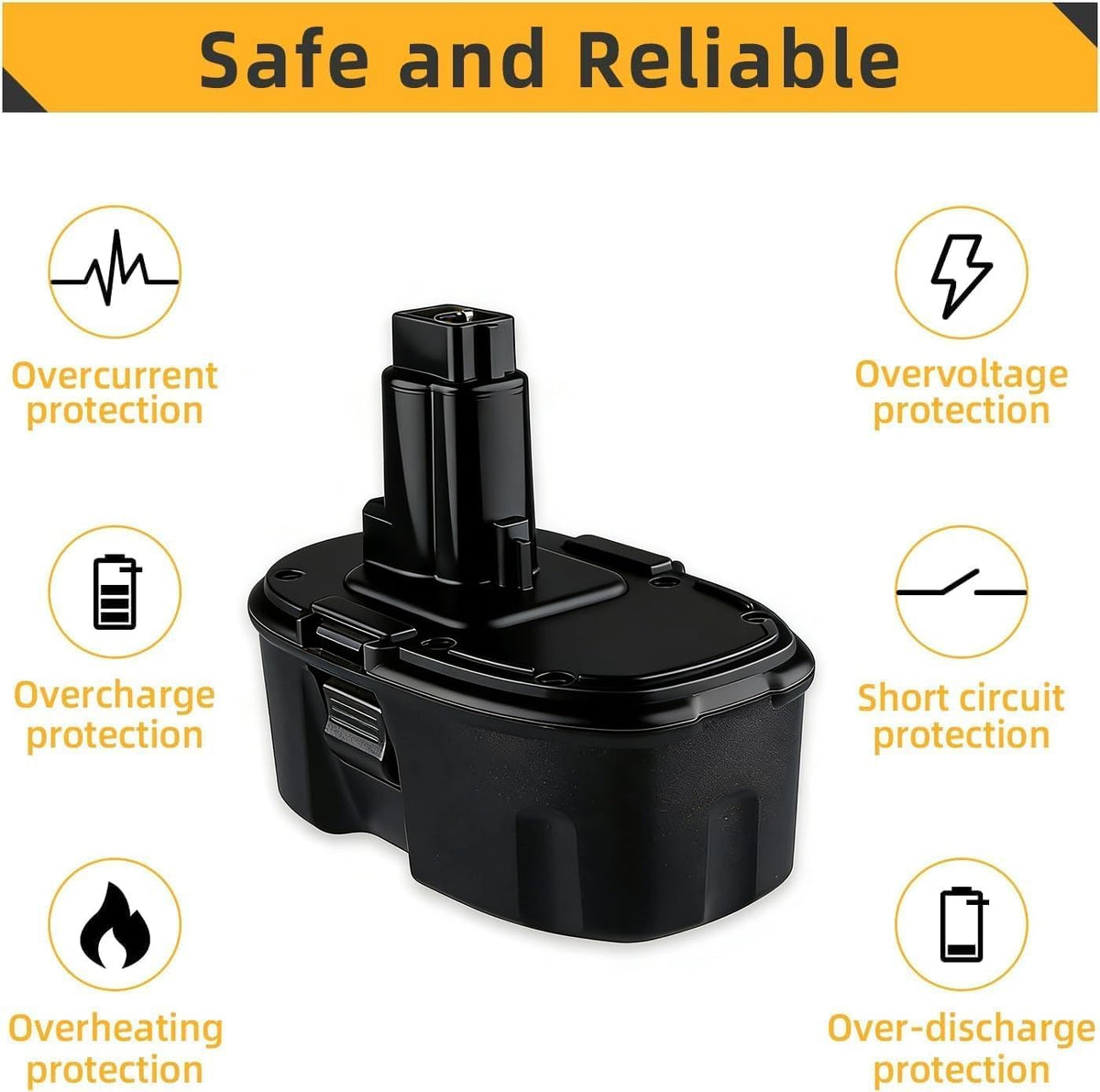 SupeRakita 18V battery side profile showing compact design.