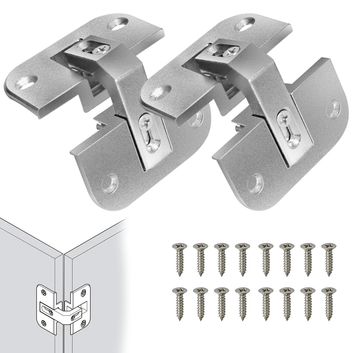 Superbobi 34390-710 pie-cut corner hinge for smooth alignment and quiet closure
