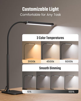 SUPERDANNY 54 LED chips deliver even soft light across the desk.