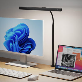 SuperDANNY clamp with silicone pad protects desk surfaces