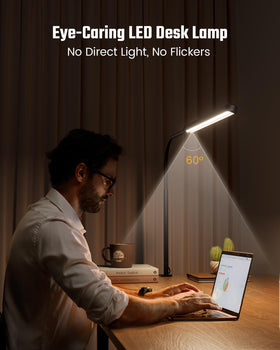 SUPERDANNY gooseneck desk lamp demonstrates 360° flexibility for precise task lighting