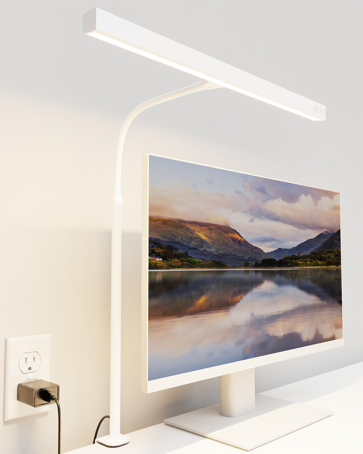 SUPERDANNY LED desk lamp angle view showing glare reduction for screen work