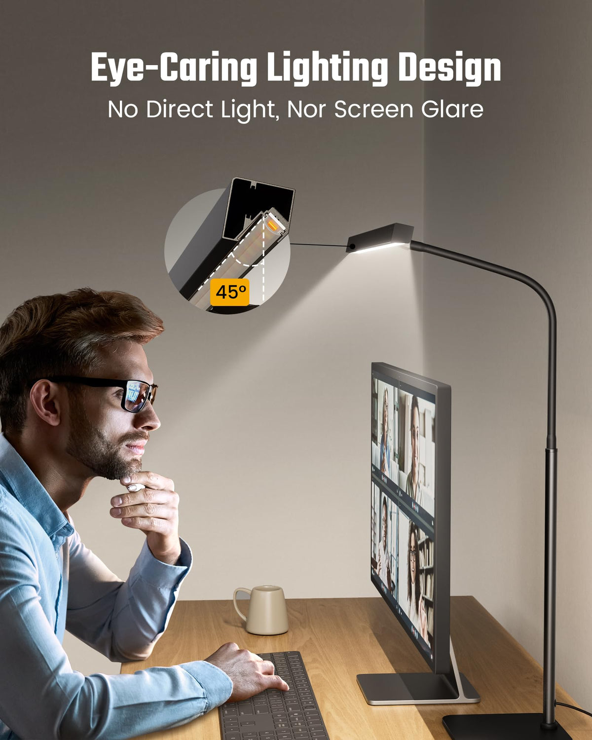 Dimmed brightness for comfortable late night reading with the lamp