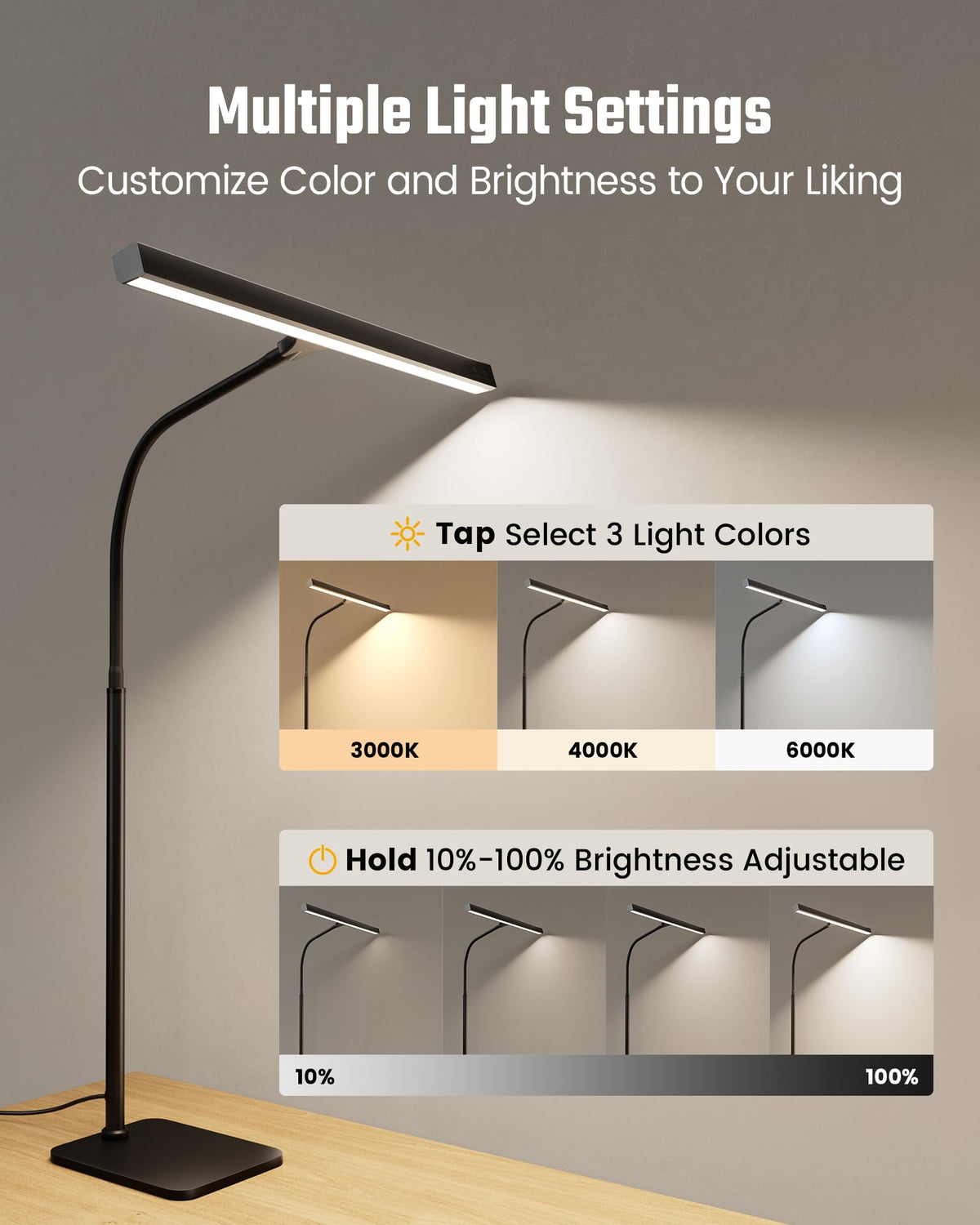 Angled beam helps reduce glare during computer work
