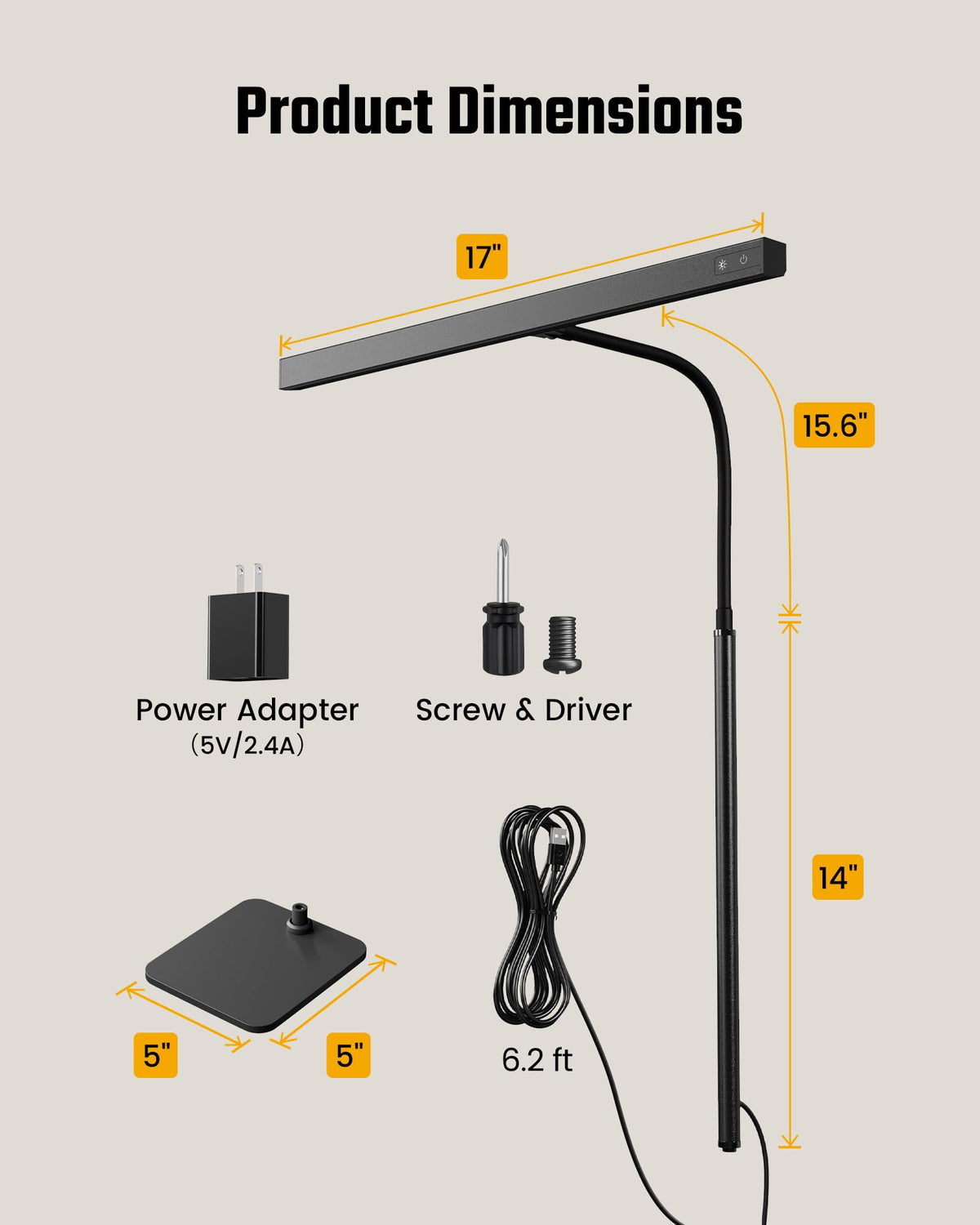 Compact monitor-ready setup highlighting focused task lighting