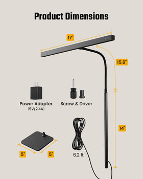 Compact monitor-ready setup highlighting focused task lighting