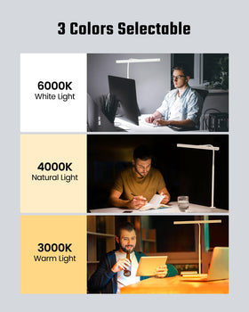SUPERDANNY LED desk lamp touch-control panel for quick brightness and color tweaks