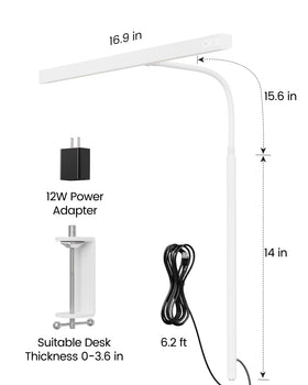 SUPERDANNY LED desk lamp with USB power adapter for flexible connections